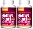 Jarrow Formule Metil Folate 400 mcg - 60 Veggie Caps, Pack po 2 - Visoko biološko aktivna oblika Folata - 4. generacija Folna kislina Tehnologija - 120 Total Servings