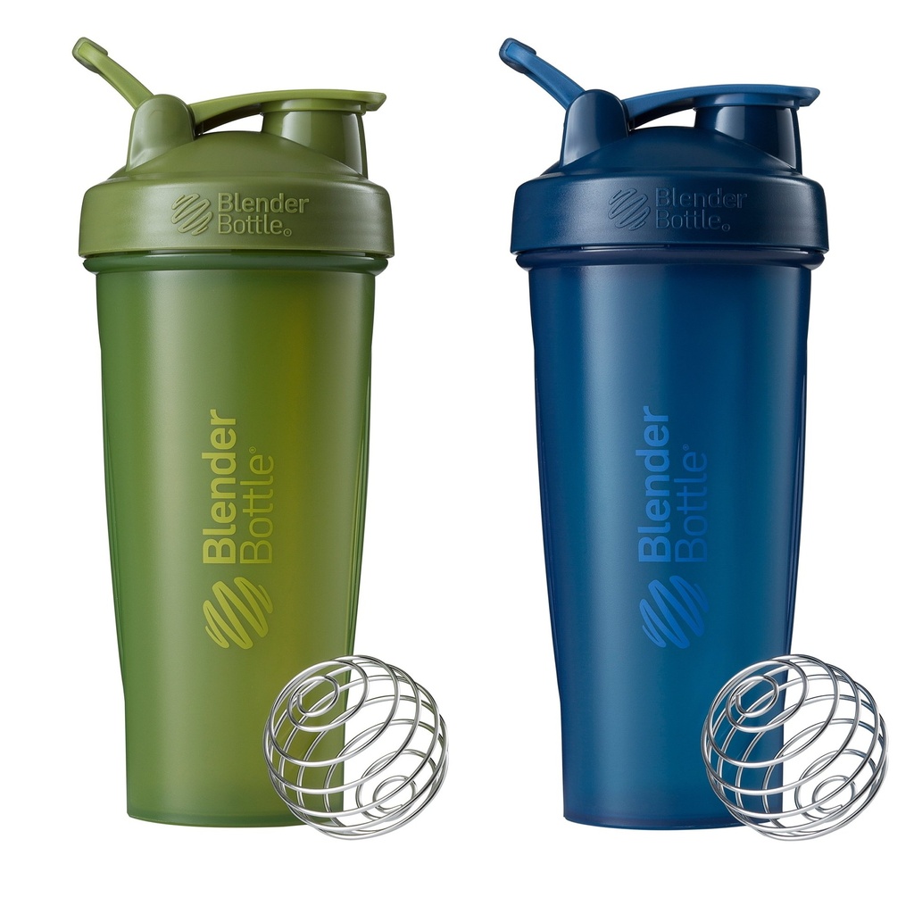 BlenderBottle Classic Shaker steklenica kot nalašč za beljakovinske Shake in pred vadbo, 28-ounce (2 paket), Moss in mornarica
