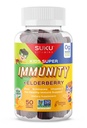 Vitamini SUKU - otroci Super Immuniteta - Elderberry, Echinacea, Vitamin A in cink Gummies za imunske podpore - enostaven za žvečenje - ne gensko spremenjeni, Gluten sladkor brez - Granatna limete Gummy Vitamini, 50 Število