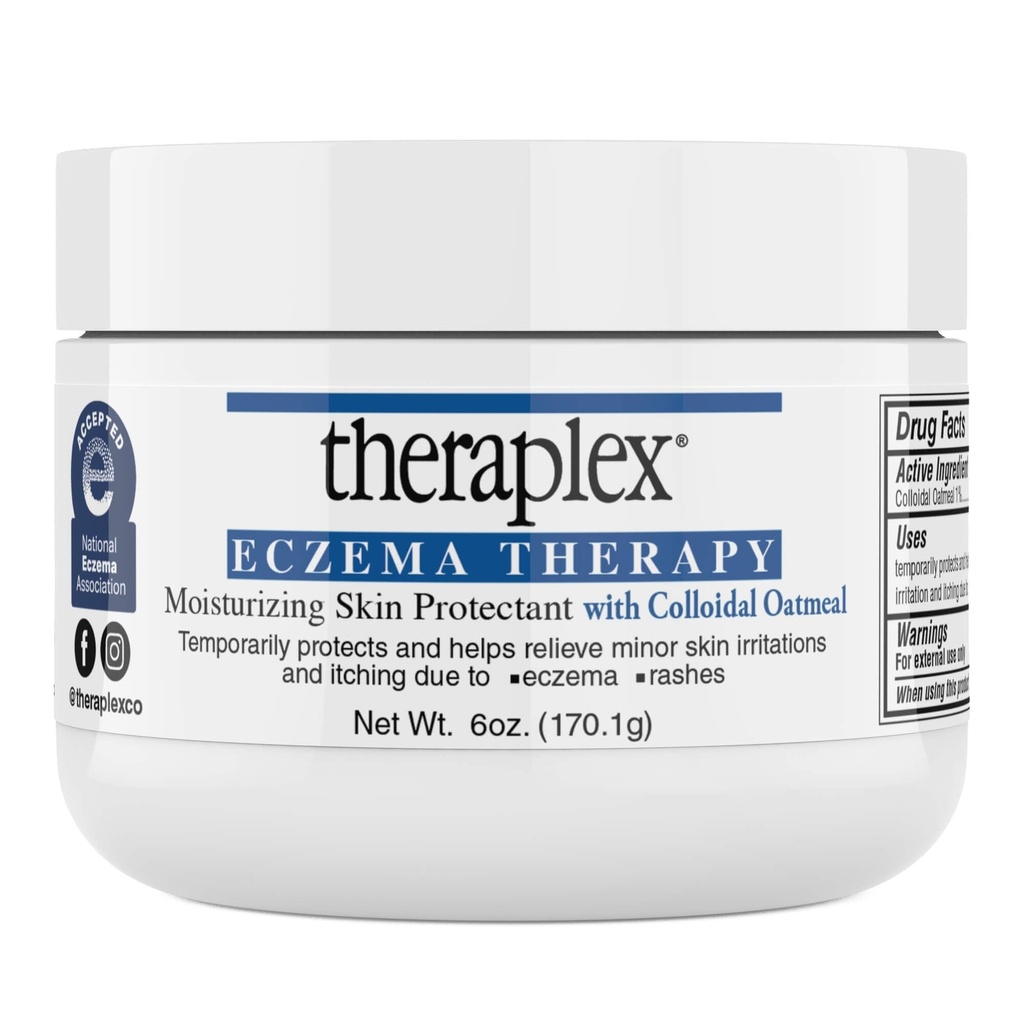 Theraplex Eccema Theraplex (6 oz) - Vlažilni ščitnik kože z naravnim koloidnim ovsenim, nekomedogenim in hipoalergenim, Fragrance-free - National Eccema Association pečat odobritve