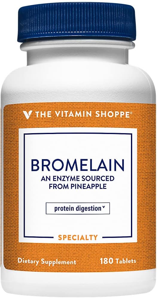 Vitamin Shoppe Bromelain 500MG & 2.000 GDU, podpira prebavo in absorpcijo beljakovin, encima, pridobljenega iz ananas (180 tablet)
