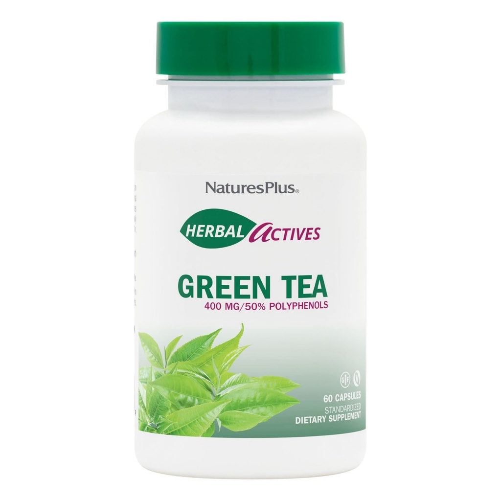 NaturesPlus zeliščne učinkovine zeleni čaj - 60 kapsul - ne-GMO, Vegan, Gluten brezplačno - 60 postrežbe