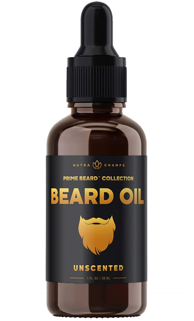 NutraChamps Beard Oil conditioner - Neokusna Devica Argan, Jojoba, Grapeseed Oils & More for Beard Growth - Mehkužci in krepi brade in Mustaches za moške - Premium Signature Prime Beard Mešanica