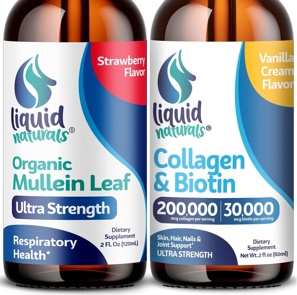 Wellness LABSRX Mullein Leaf kapljice za pljuča, 2 Fl. Oz - Tekoči kolagen in Biotin, 2 Fl. Oz