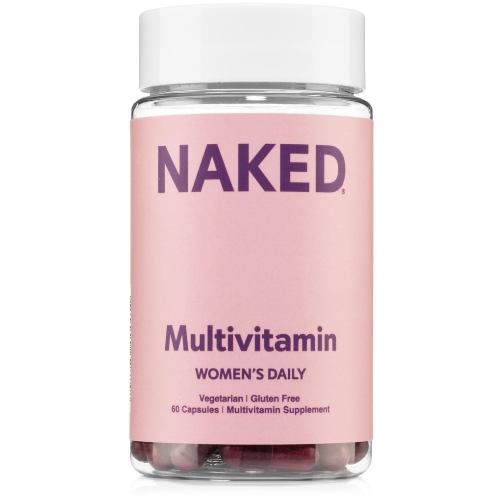 NaKED prehrana Ženske Multi - dnevni multivitaminski - vitamini A, C, E, Selen, cink, sadje in super zeleni izvlečki, za povečanje imunske podpore - Gluten-free in vegetarijanski vitamini, 60 kapsul