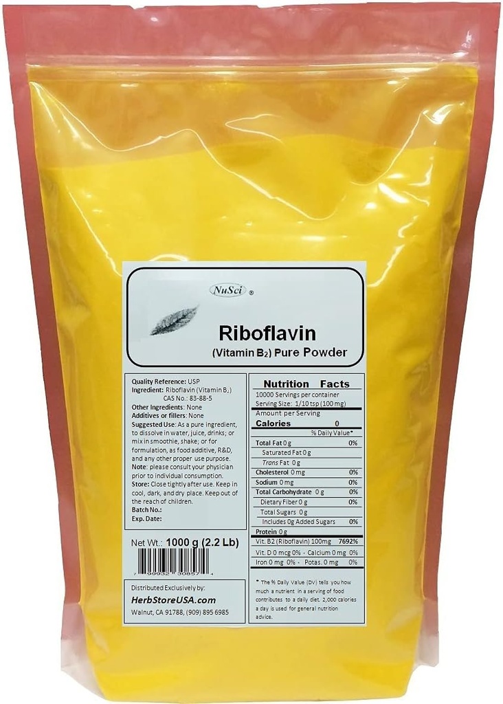 Vitamin B2 Riboflavin Čista energija v prahu (1000 gramov (2,2 lb))