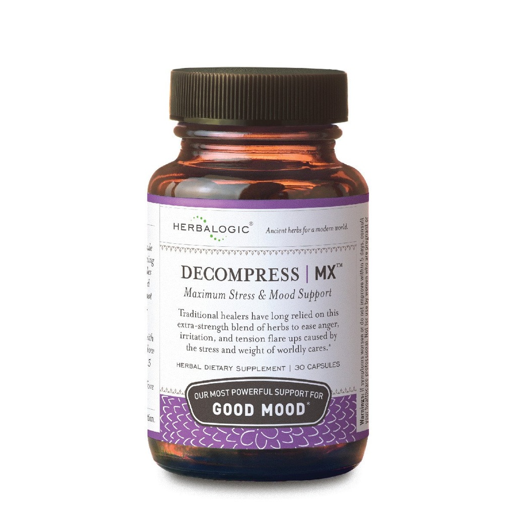 Herbalogic - Dekompresija MX Herb Kapsule - maksimalni stres & Napetost Relief - zmanjša jezo & Moodiness, Pozitivna podpora razpoloženju - temelji na tradicionalni kitajski Formuli Xiao Yao San - 30 Cap Count