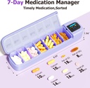 Daviky Smart tablet Organizator z Alarm, Bluetooth enkrat na dan tablete Box 7 dan z APP, tedenski tabletke, Prenos tablet opomnik za zdravila, dodatki in vitamini (Purple)