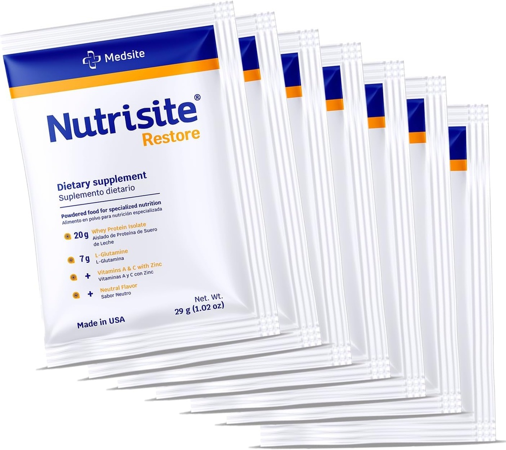 Nutrizit Restoring Prašek za podporo zdravljenju ran, vključuje sirotkine izolatne beljakovine, L-glutamin, vitamine A, C in cink – Gluten in sakaroza brez arome (7 serviranja) 1,02 Oz