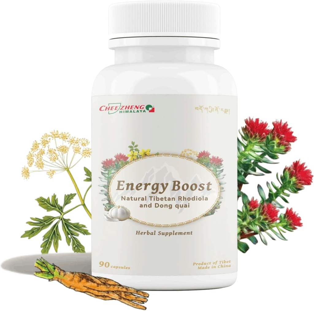 CheezhengHimalaya Rhodiola in Angelica Sinensis, povečanje dnevne energije, zmanjšanje utrujenosti, izboljšanje zdravja krvi in srca, Presnova, podpora Lung funkcijo, tibetanski Natual Herbs, 120 Veggie kapsule