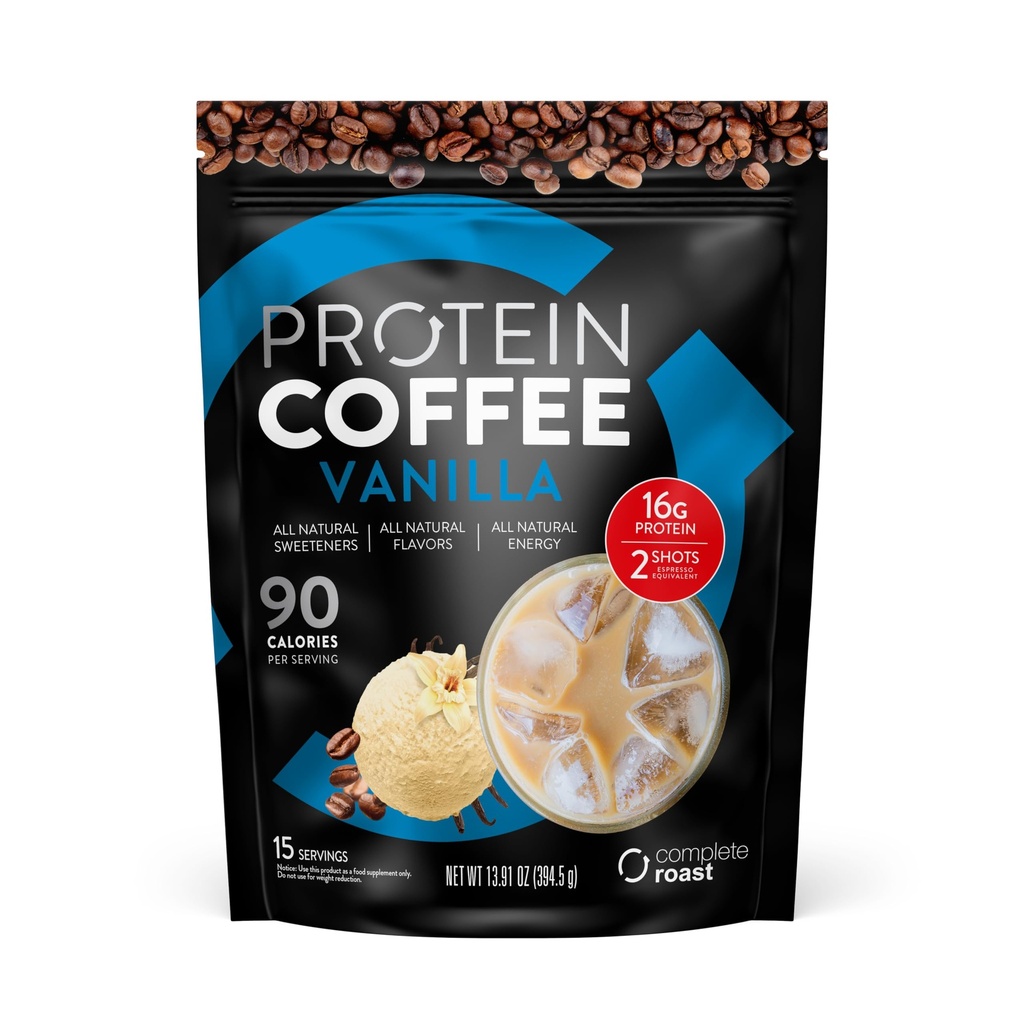 Popolna praženje - Vanilla - Gourmet Kavni proteini - Vse naravne 15 Servisi