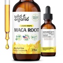 Wild & Organic Maca korenske kapljice za ženske in moške - Mood, Fokus, Active Lifestyle - Perujski Maca dodatek - Vegan, Sladkor & Alkohol brez Tinkture - 2 fl oz