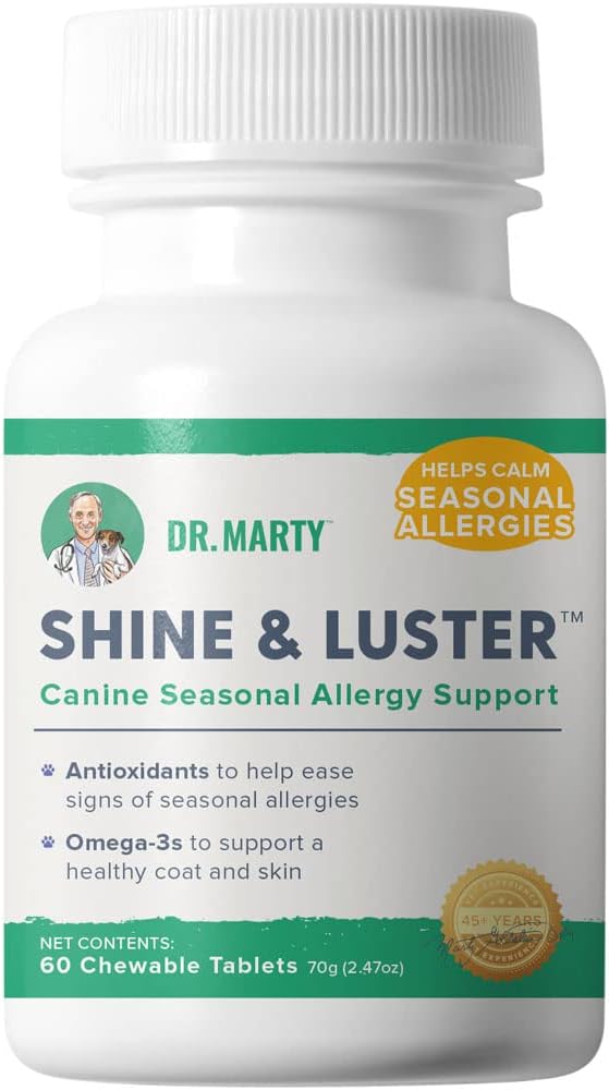 Dr. Marty Shine & Luster Seasonal Alergy Podpora Žvečilni izdelki za pse, 60 Ct.