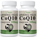 Liposomski CoQ10 800mg Ubikinol Softgel, Max Absorpcija Ubikinol Koencim Q10, Ubikinol CoQ10 Dodatek za antioksidant, delovanje srca in proizvodnjo energije, Pure CoQ10 800mg, 120 Vegan Softgels