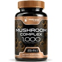 WELLNESS LABSRX Gobe dopolnilo Kapsule 10:1 Ekstrakt, gobe kompleksne kapsule 1000mg, Levi Mane dodatek s Turčijo rep, Cordyceps, Reishi - 120 grof