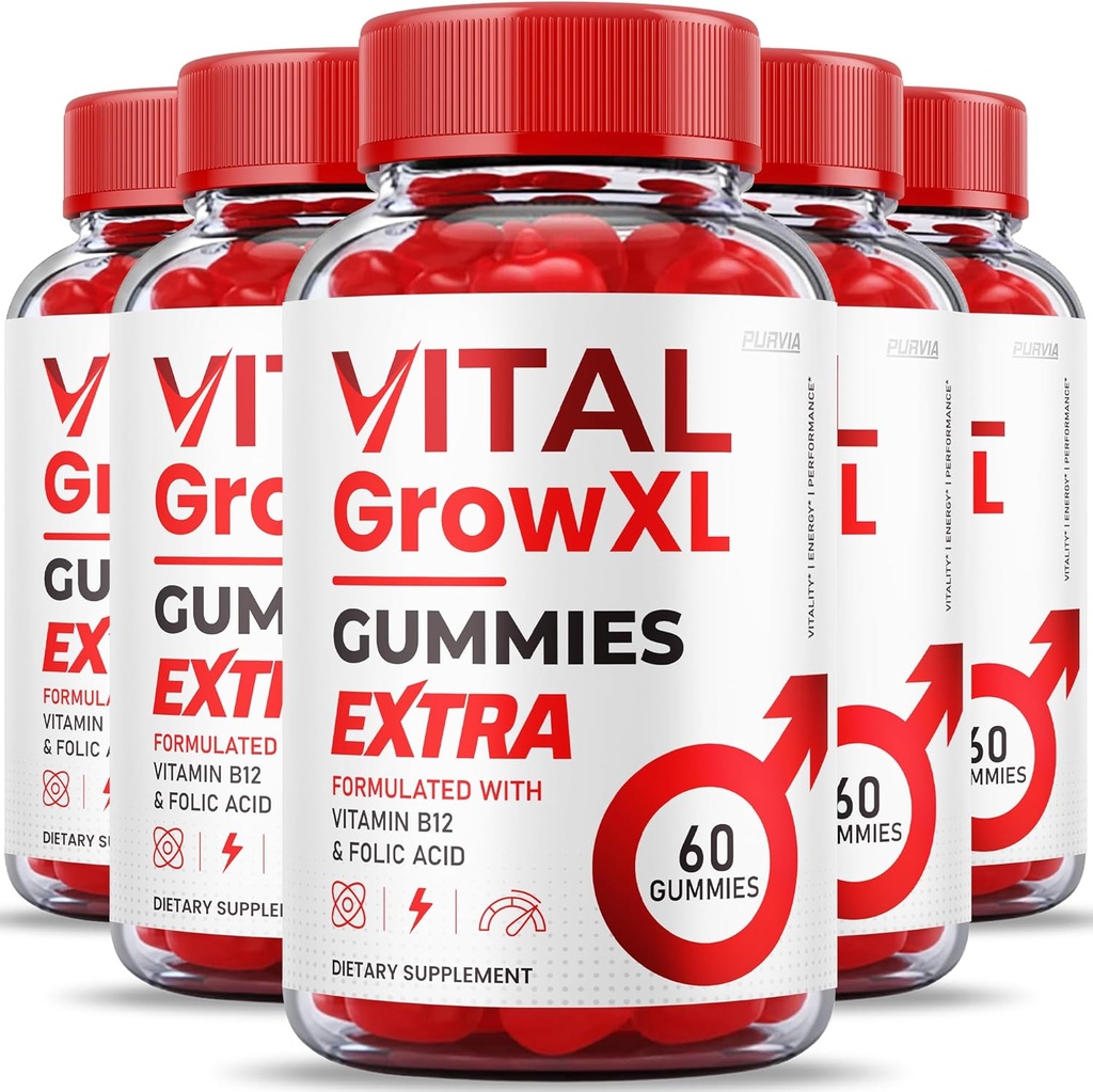 (5 Pack) Vital Grow XL Gummies - Največja moč Formula - Vial Grow XL Extreme Strength Formula, Vital Grow XL Reviews, Skupna dnevna zdravstvena podpora 1000mg Maksimalna wellness dodatek (300 Gummies)