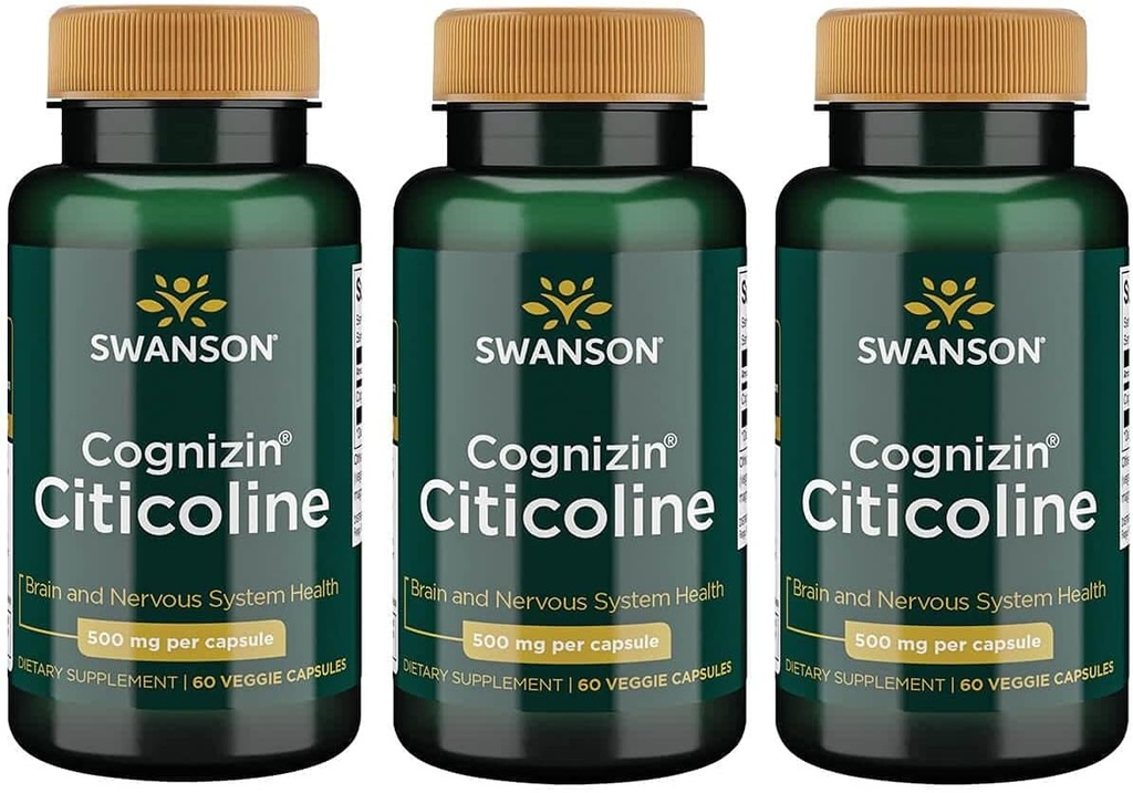 Swanson Cognizin Citicoline 1.000 Milligrams 60 Veg kapsule (3 pakiranja)
