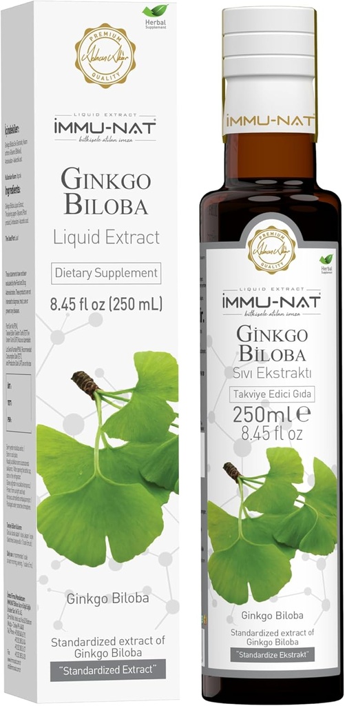 Ginkgo Biloba Premium Liquid Supplement - 8.5oz - Izboljša spomin in kognitivno funkcijo - Zeliščna formula