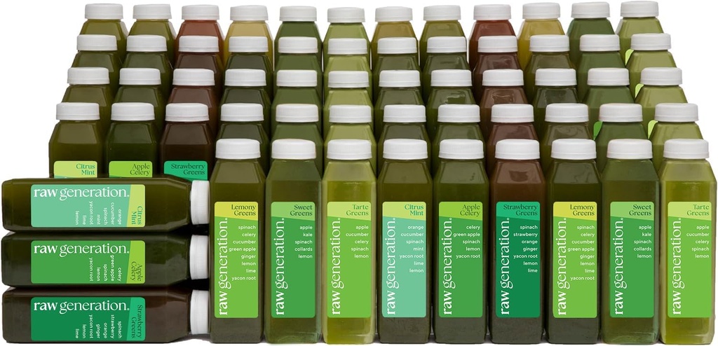 Surova generacija Detox Cleanse – 10-dnevno čiščenje soka z manj sladkorja za hujšanje, energijo, jasnejšo kožo in črevesno zdravje – 16 Klorofil-pakirani sokovi za razstrupljanje vaše telo in ponastavitev vaše prehrane (različica maj Vary)