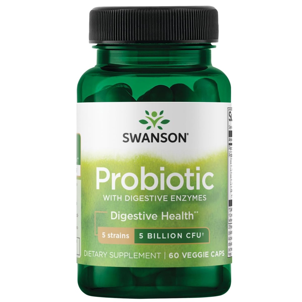 Swanson probiotik s prebavnimi encimi 5 milijard Cfu 60 Veg kapsule