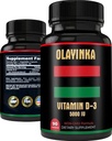 Vitamin D3 5000 i.e. - 125 μg Vitamin D3 Dodatki za ženske in moške - Kožna zdravje, Mišična funkcija in Imuniteta Podpora - Non-GMO, Visoka jakost Vitamin D3 5000 i.e., 3-mesečna oskrba