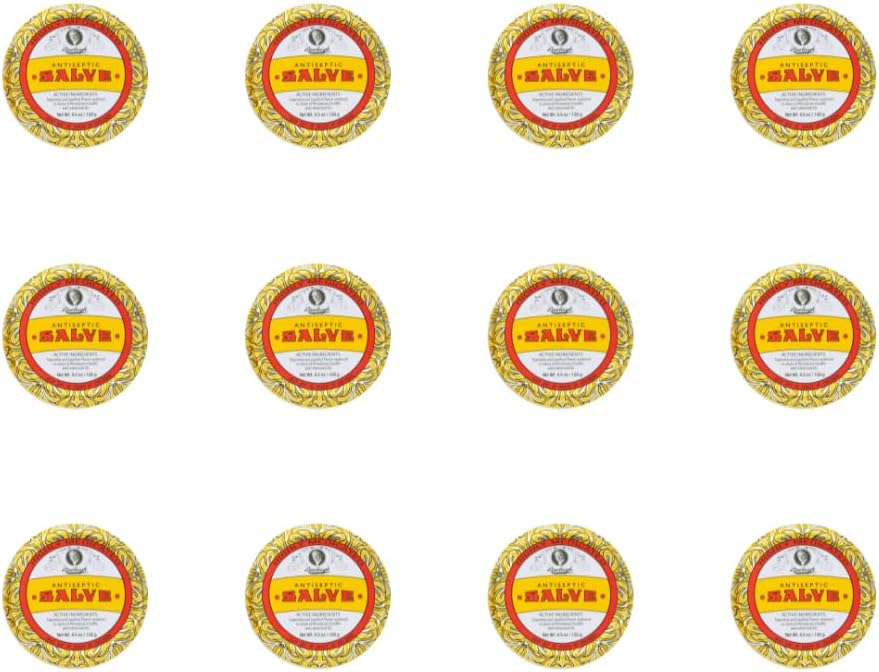 Rawleigh Antiseptični Salve Iconic Rumeni veliki kositer: 4.5 oz, večpotezno mazilo Soothes cuts, modrice, dražila, s Turpentin, Fenol, bombažno olje & Paraffin, Original Formula - Pack of 12