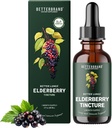 Betterbrand BetterLungs Elderberry Tinkture prehranska dopolnila - vse naravne sladkor brez-GMO vegetarijanski za zimske imunske podpore (30 dan)