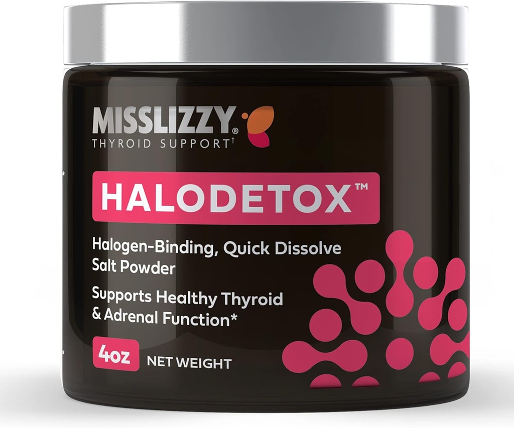 Miss Lizzy HaloDetox – Pure, Nerafinirana roza sol v prahu z 80 Minerali za Halogen Detox Bromin, Klor, & Fluoride, Replenish elektroliti, in podpora zdrave ščitnice in nadledvične funkcije – 4oz