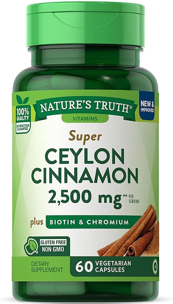 Naravna resnica Super cimet plus Biotin & Chromium kapsule za hitro sproščanje - 60 ct, pakiranje po 3