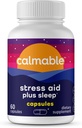 Stres Relief Aid Plus Sleep Support - De-Stres, Relax and Sleep Better - Vegan - z Melatonin, Ashwagandha in L Theanine - Proti stresu podpora Vitamin Prehranska dopolnila - 60 Kapsule