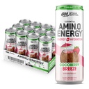 Optimum Nutrition Amino Energy Sparkling Hydration Drink, Elektroliti, kofein, Aminokisline, BCAA, Brez sladkorja, Cocoberry Breeze, 12 Fl Oz, 12 Pack (Packageing May Vary)