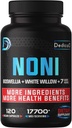 20:1 Noni kapsule 17700mg - dodatek za podporo imunskemu, mišičnemu in prebavnemu sistemu -10in1 Dodana Boswellia, Elderberry, Kurkuma, Ginger & More - 120 Veganskih kapsul, Ne-GMO & Gluten-free