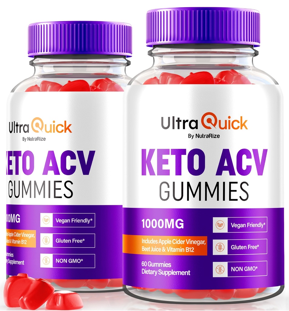 (2 paketa) Ultra Quick Keto ACV Gumies, UltraQuick Keto+ACV Podpora za hujšanje, Premium Keto Plus ACV Formula, Naravni jabolčni kis, Uradna Gomitas Mnenja (120 Gummies)