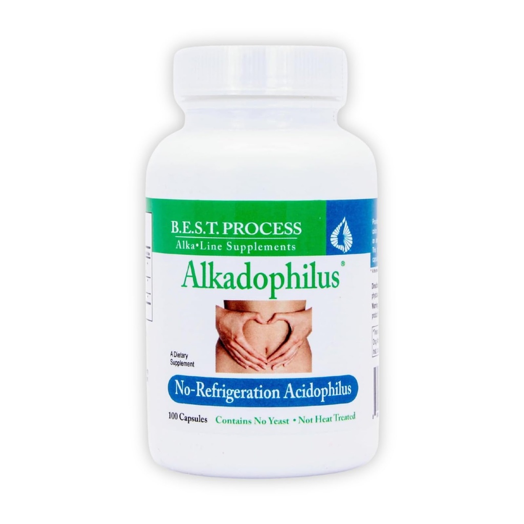 Alkadophilus Best Process Alkaline – Brez hladilnika Probiotic & Prebiotic Pregestive dodatek – 1.5 milijarda CFU dobre bakterije in pese