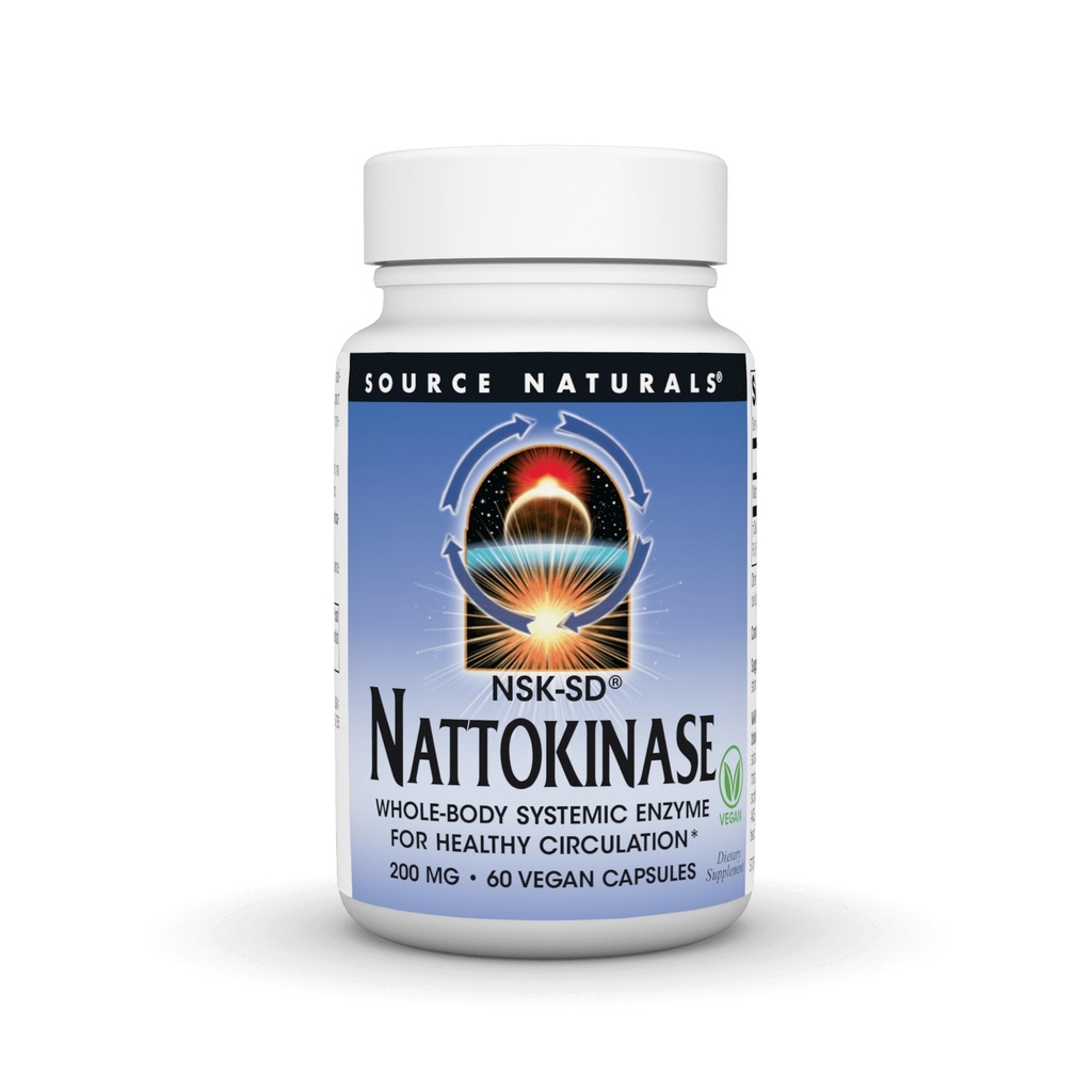 Vir Naturals NSK-SD, Nattokinaza, vegetarijansko prijazno, celi organski sistemski encim za zdravo kroženje*, 200 mg - 60 vegetarijanskih kapsul