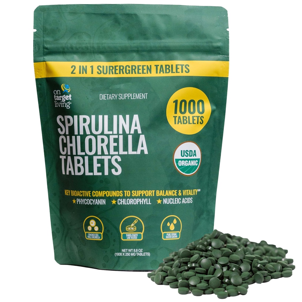 O Target Living Organic Spirulina Klorella 