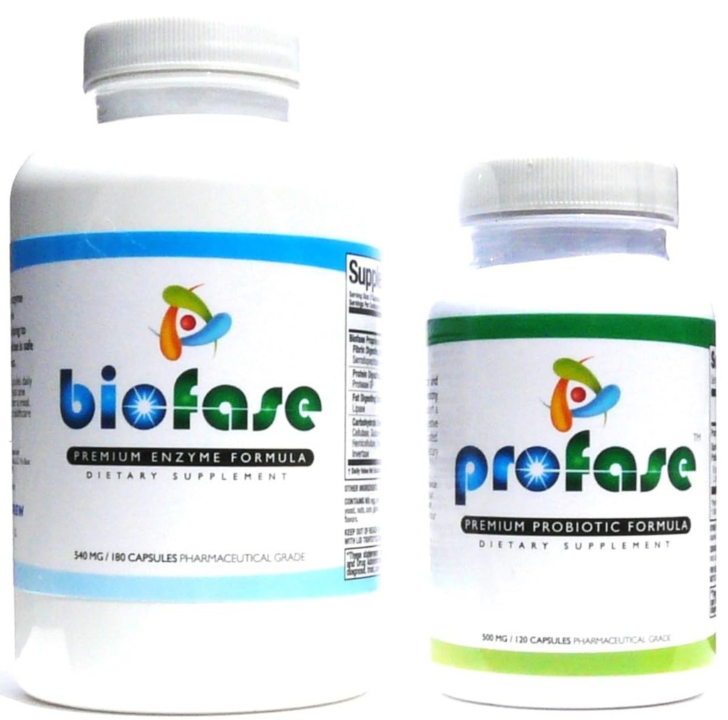 Biofase-Enzyme & Profase-Probiotic Kit - Biofilm Defense, Podpira zdravo prebavo in vaše Flora ravnovesje - Veliki Kit