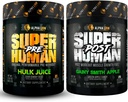 ALPHA LION Superhuman Pred vadbo Powder & Post Wordout recovery Bundele, Trajna energija & Fokus + Lean Mišična rast, moč in volumen (Hulk Juice & Gainy Smith Apple)