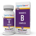 Superior Source Women?s B Complex - Energy Support Supplement for Women - multivitamin z vitaminom B12, vitamin B3 & več - B Vitamin dopolnilo Aids Heart Health - 60 Podjezične tablete za raztapljanje