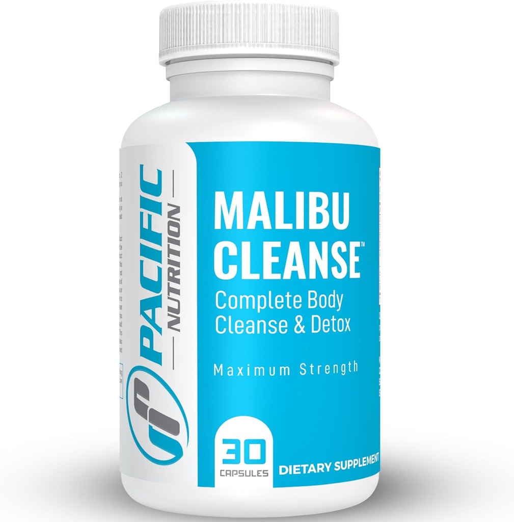 Čiščenje Malibu - 15 Day Cleanse - Gut in Colon podpora - Napredno čiščenje Gut Detox za moške in ženske Cascara Sagrada Bark, Aloe Vera, Psyllium Husk, Pro-Biotics - Made in USA