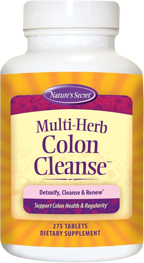 Skrivnost narave Multi-Herb Colon Cleanse podpira prebavno zdravje in rednost, 275 tablet