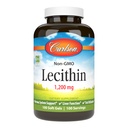 Carlson - lecitin, ne- GMO, 1200 mg, živčevje in delovanje jeter, nebeljeni sojin lecitin, 100 kapsul