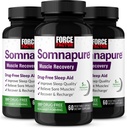 FORCE FACTOR Somnapure pomoč za regeneracijo mišic za odrasle z melatonin 5mg, sveti Basil, in L-Theanin, dodatek za podporo spancu, lajšanje bolečine mišic, in okrevanje mišic, 180 Caps, 3-Pack
