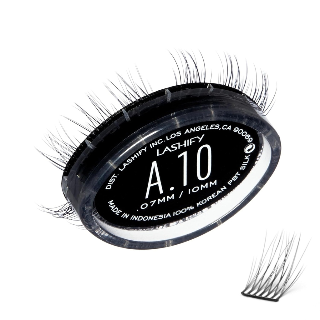Lashify Ojačati 10mm Gossamer DIY trepalnice razširitve ponovno polnjenje, črna, enostavno lažne trepalnice za naravni videz