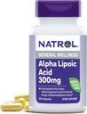Natrol alfa lipoična kislina 300 mg, prehranska dopolnila za splošno wellness, 50 kapsul, 50 dnevna zaloga
