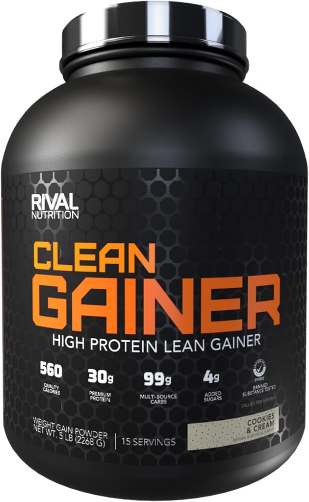 Rival Nutrition Clean Gainer - Piškotki in krema, 5 kg