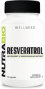 NutraBio Resveratrol dodatek, 500mg - Naravni antioksidant za pomoč v boju proti prosti radikali in podporo zdravo staranje, 90 kapsul
