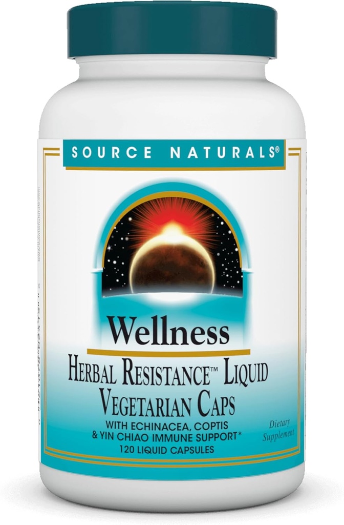 Vir Naturals Wellness Odpornost rastlin - Echinacea, Coptis & Yin Chiao Imunska podpora* - 120 kapsul
