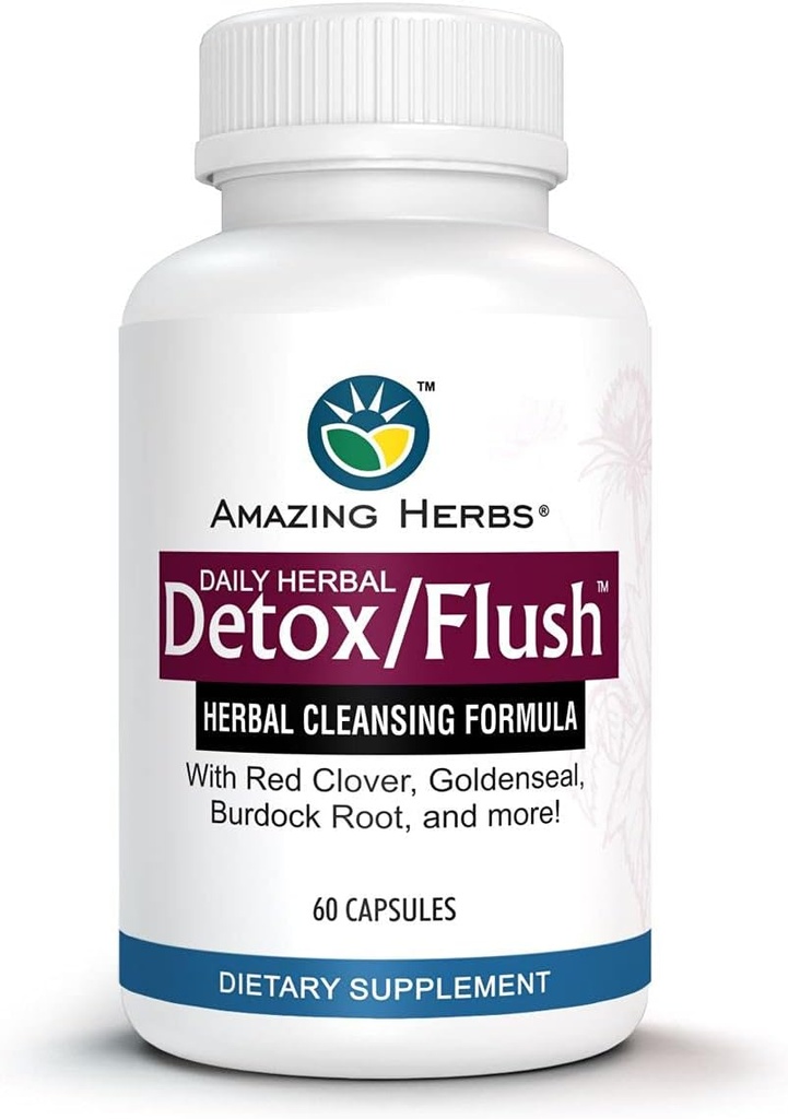 Neverjetno zelišča Detox / Flush krvni čistilec - vse naravno razstrupljanje dodatek narejen s 7 Močna čiščenje in čiščenje agenti - 60 Count