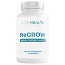 RAZISKAVE PUREHEALTH Regrow - Vitamini za rast las - z žago Palmetto, Biotin, Kolagen, cink, železo, jod, Selen & Več - Dodatki za lase za ženske in moške - 60 kapsul